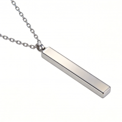 Necklace Pendant de barra vertical de Stainless Steel Vnox para Men Kids