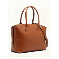 Bag with Top Handle Brown XIDIBAOLUO, Double Handles, Removable Strap