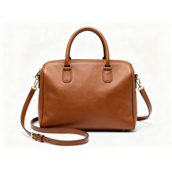 Bag with Top Handle Brown XIDIBAOLUO, Double Handles, Removable Strap