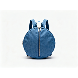 Women's Bag Unisex Blue Round Backpack Front Zip Double Handle
