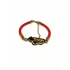 Madagascar Gold Steel Charm Red Cord Bracelet