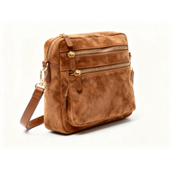 Women's Party Casual Triple Compartment Zipped Women's Suede Leather Shoulder Bags