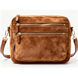 Women's Party Casual Triple Compartment Zipped Women's Suede Leather Shoulder Bags
