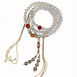 8mm Natural White Crystal 108 Beads Handheld Prayer Beads Necklace Bracelet