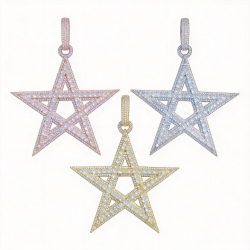 Upside Down Star Iced Out Chain Hip Hop Destroy Lonely Playboi Carti Necklace