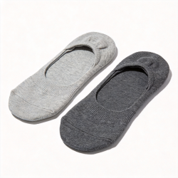 2 Pairs of Unisex Sneaker Liner Socks -light/Dark Grey Made With Recycled Fibers