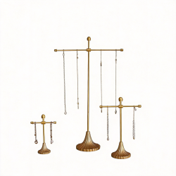 Gold Metal Display Stand, Necklace Bracelet Earring Holder, Rack