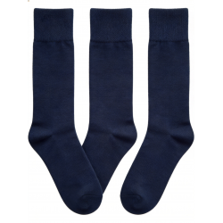 3 Pairs Men Socks Without Rubber with Plenty of Cotton Wide Soft Edge Dark Blue