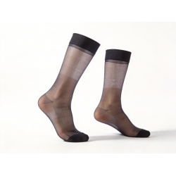 Men Business Formal Socks Thin Translucent Tube Sheer Ultra Thin Dress Socks