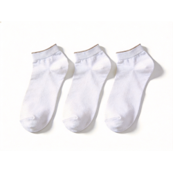 3 Pair Men's Bamboo short Shaft Socks without Elastic Soft Rim White 39 To 46