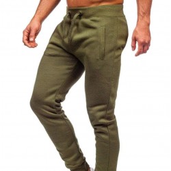 Factory Direct Supply Men Casual Cotton Solid Color Trousers New Arrival Logo Elastic Waist Men Trousers Men pantswashed