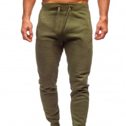 Factory Direct Supply Men Casual Cotton Solid Color Trousers New Arrival Logo Elastic Waist Men Trousers Men pantswashed