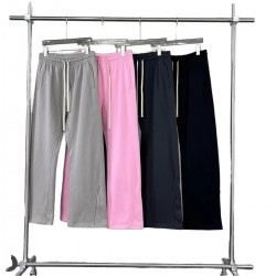 Men High Quality Casual Flared Jogger Track Pants Solid Cotton Elastic Mid-Waistband Worsted Flare Sweatpants Jun 14