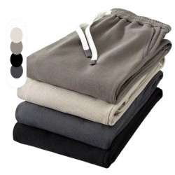 Fashion Logo Casual Men Sports Pants High Waist Breathable Anti-Wrinkle Straight Pant Cotton Polyester Drawstring