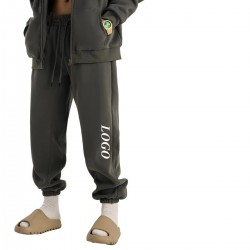 Heavy Weight Men Cotton Terry Fleece Lined Sweatpants Logo Blank Thick Joggers Mid Waist Wide Leg Casual Track Pant Jun 21