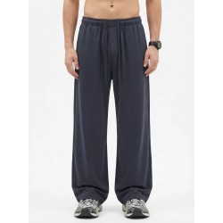 Solid Color Air Layer Fabric Basic Loose Straight-Leg Long Pants Sports Casual Drawstring Pants for Men Jun 20Money-back guarantee