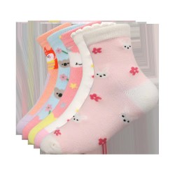 Multi-Designed 3D Flower Colorful Crew Socks For Girls Knitted Breathable For Spring