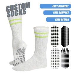 Free Sample Crew Anti-slip Yoga Grip Socks Women Design Pilates Sock