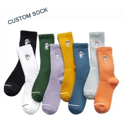 certifiedWholesale High Quality Designer Personalised Plain Knitted Embroidery Crew Men Embroidered Socks 19%