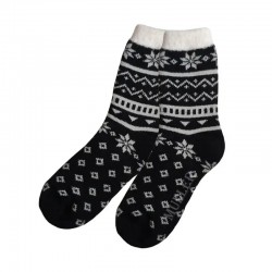 Women's Crew Length Fair Isle Christmas Socks-Double Layer Fuzzy Eco-Friendly Daily Use Socks for Holiday Comfort$20 off shipping5-day dispatch 66%