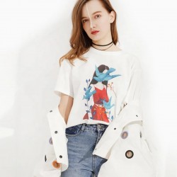 Summer T-Shirt Women Tops Blouses and T-Shirt Round Neck Short Sleeve Woman Tee Tops Casual Female T-shirts Plus Size
