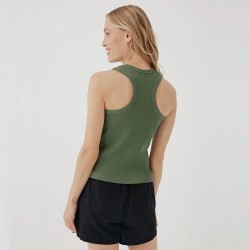 Women's Sleeveless O Neck Ribbed Bamboo Cotton Tank Tops Fitted Basic Cami Tee Shirts With and Tags