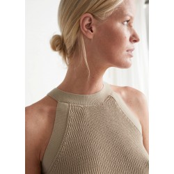 Knitwear Knitted Camisole Vintage Singlet tank Top Fitted Halter Knit Top