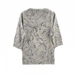 High-quality 2026 New-style Women's Three-quarter-sleeve V-neck Printed Knit Top with a Curved Hem