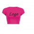 Women's Slim Fit Crop Tops Baby Tee Short Sleeve Cotton T-Shirt Casual Y2K Girl's T-shirts Letter Decoration for Summer