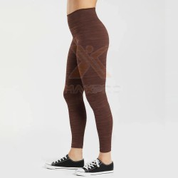 Women Yoga Pants Mid Waist Elastic Solid Color Full Length Eco-Friendly Breathable Spandex/Polyester