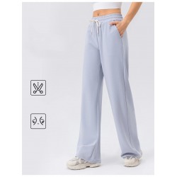 Women's High Waist Straight Leg Sweatpants Elastic Waist Loose Fit Outdoor Running Yoga Pants Breathable Anti-Wrinkle Soft