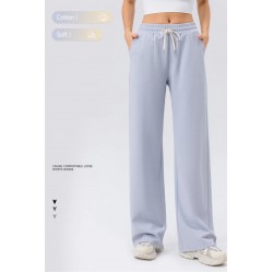 Women's High Waist Straight Leg Sweatpants Elastic Waist Loose Fit Outdoor Running Yoga Pants Breathable Anti-Wrinkle Soft