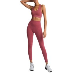 Colorful Fitness Tight Pants Yoga Set High Waist Booty Scrunch Yoga Pants Leggings Solid Color No Front Seam