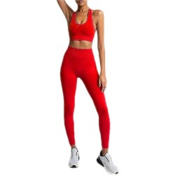 Colorful Fitness Tight Pants Yoga Set High Waist Booty Scrunch Yoga Pants Leggings Solid Color No Front Seam