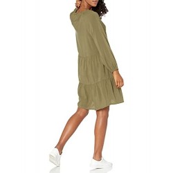 Womens @Caralynmirand Ruffle-Neck Tiered Mini Dress