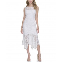 Women's Sleeveless Lace Mermaid Midi Dress