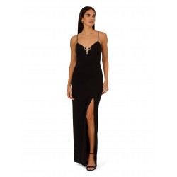 Women's Knit Crepe Column Gown