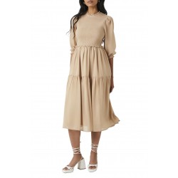 Women's Smocked Chiffon Peasant-Sleeve Dress