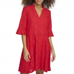 Women's 1 4 Sleeve V-Neck A-line Mini Dress