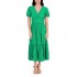 Women's Puff Sleeve V-Neck Tiered Maxi Dress