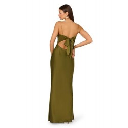 Women's Stretch Satin Long Dress