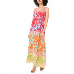 Women's Multi Color Floral Thick Strap Maxi Dress
