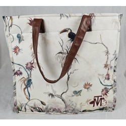 Handbag Large de Canvas Cubista Picasso Inspirado en Llave Arte Cierre con Cremallera 2 Asas