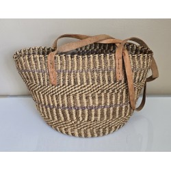 Handbag Vintage Mercado de Sisal Correas de Leather Hecho a Mano Boho Granjero Cesta Purse