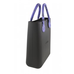 Chic Women's Bag Black Patterned Tote Double Handles Inner Pouch Square