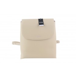 Zaino Women's Bag Light Beige Double Handle Backpack Magnetic Closure