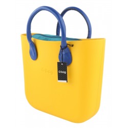 Mini Women's Bag Yellow Blue Double Handles Zipper Square
