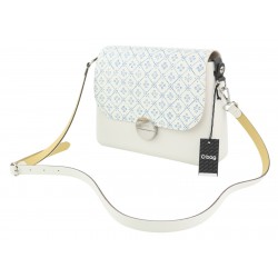 Glam Women's Bag White Pattern Adjustable Strap Clasp Crossbody