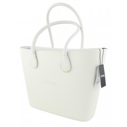 Urban Women's Bag White Dual Handles Patterned Liner Trapeze Tote