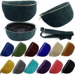 Women's Italian Suede Leather Sling Crossbody Bum Bag Travel Passport Purse